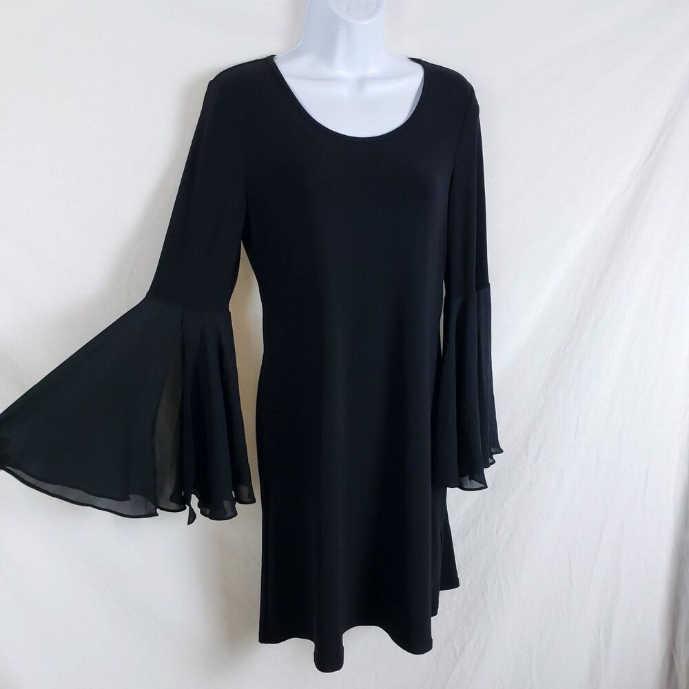 Covington Witchy Whimsigoth Bell Sleeve Dress Womens M Goth Dark Romantic Black